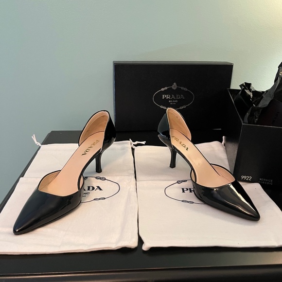 Prada Shoes - Prada Vernice Classic Kitten Heel